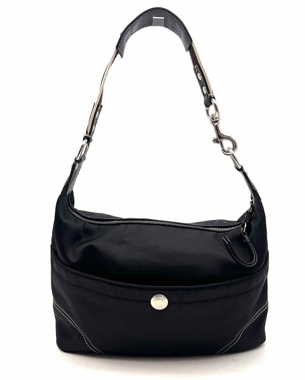 Coach Black Hobo Zipper Sateen Designer Shoulder Bag